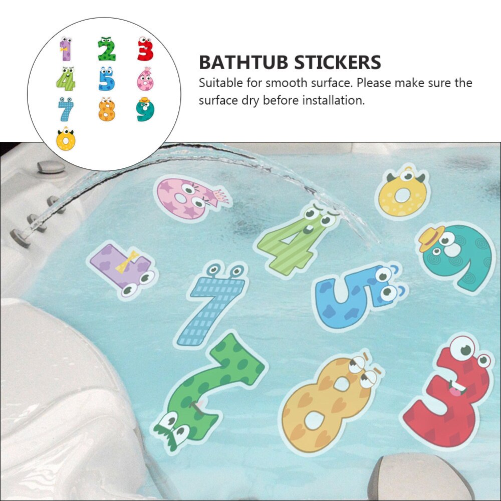 Pegatina de dibujos animados para bañera, decoración de baño, antideslizante, impermeable, 10 Uds.