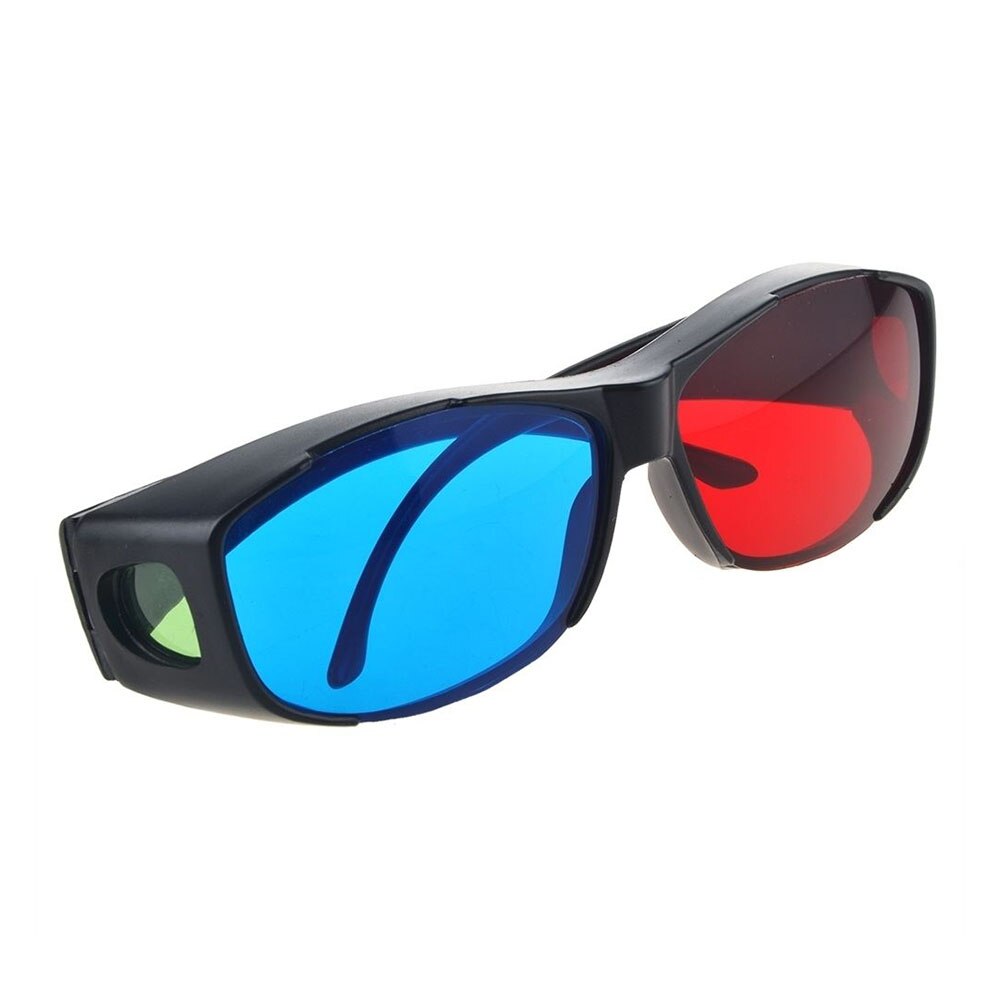 2pcs Cinema 3D Glasses Easy Wear Black Frame DVD Vision Movie Ultra Clear Dimensional Anaglyph Game TV Virtual Red Blue