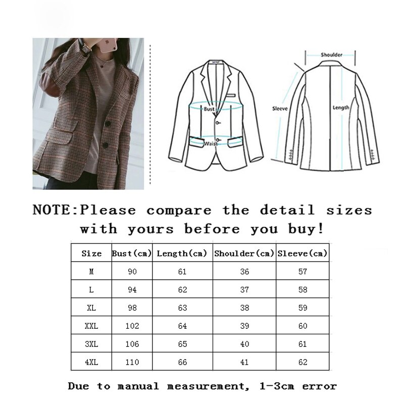 Vangull-blazer à carreaux pour femmes, manteau classique en Patchwork, Patch, coude, vêtement formel à boutonnage simple pour femme