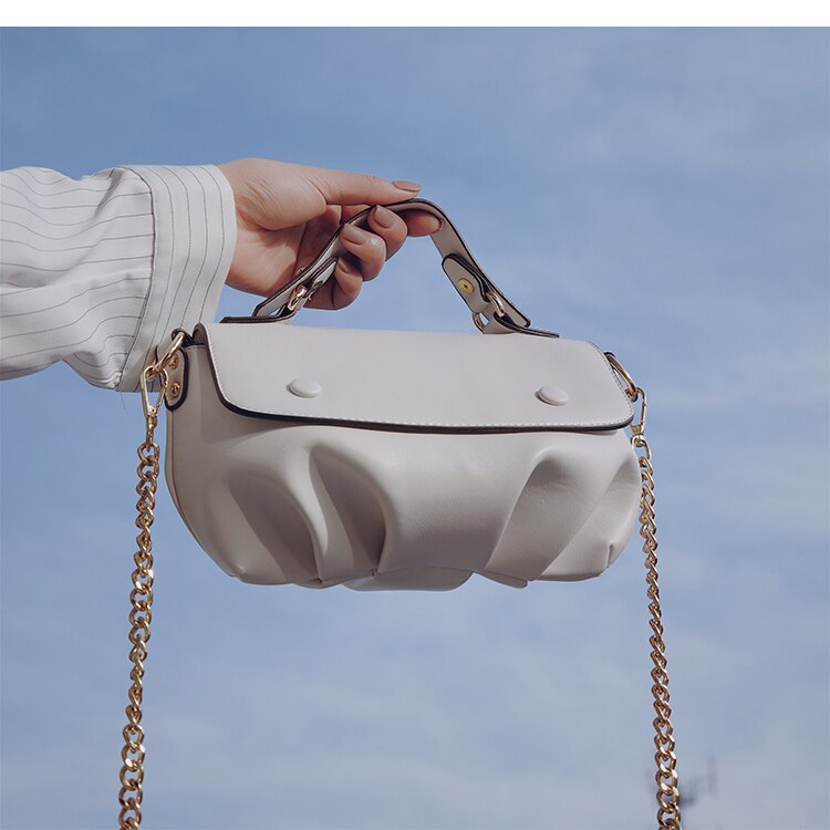 Original macaron skuldertaske & håndtaske sky smiley crossbody taske bredde 22cm højde 14cm tykkelse 12cm: Beige