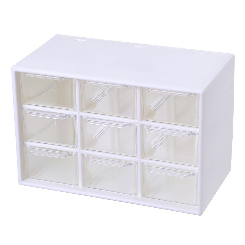 Kawaii White/Pink 6/9 Grid Drawer Desktop Organizer Desk Storage Box Free Sticker School Stationery Accessories Storage Boxes