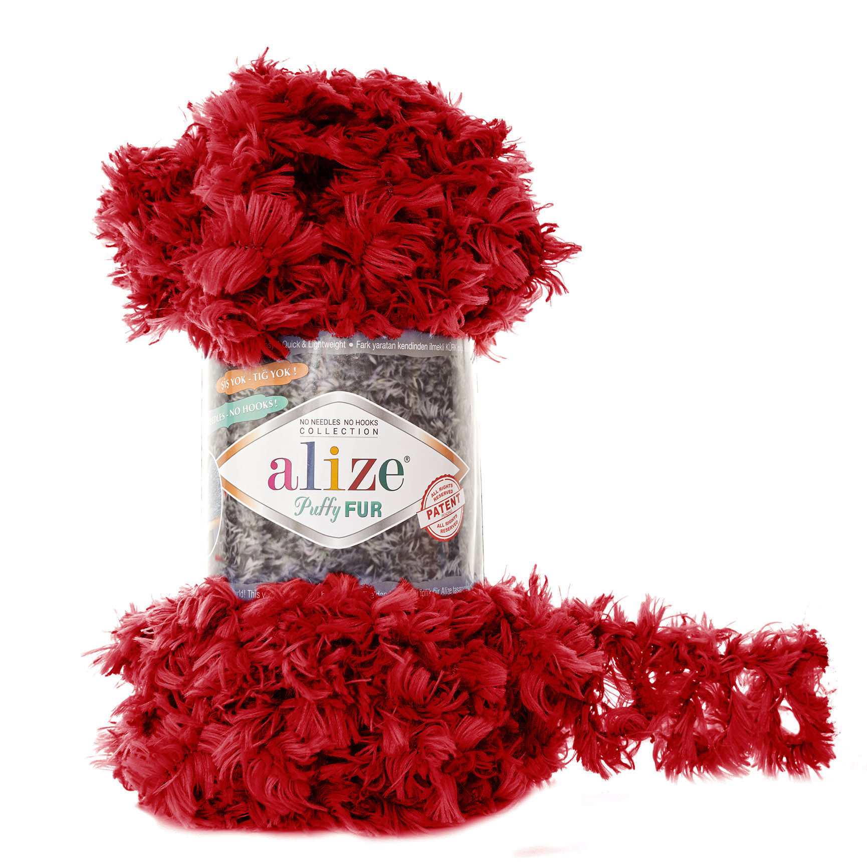 Wimper Loopity Garen, Alize Puffy Fur, Easy Finger Knitting - 4 Ball - GEEN SPIEZEN- NAALDEN- 6 Meter(100gr)- Hobby - - Sjaal - Baret - Handschoen - Jurk - Sjaal - Wrap - Diy - Made In Turkey: 6109