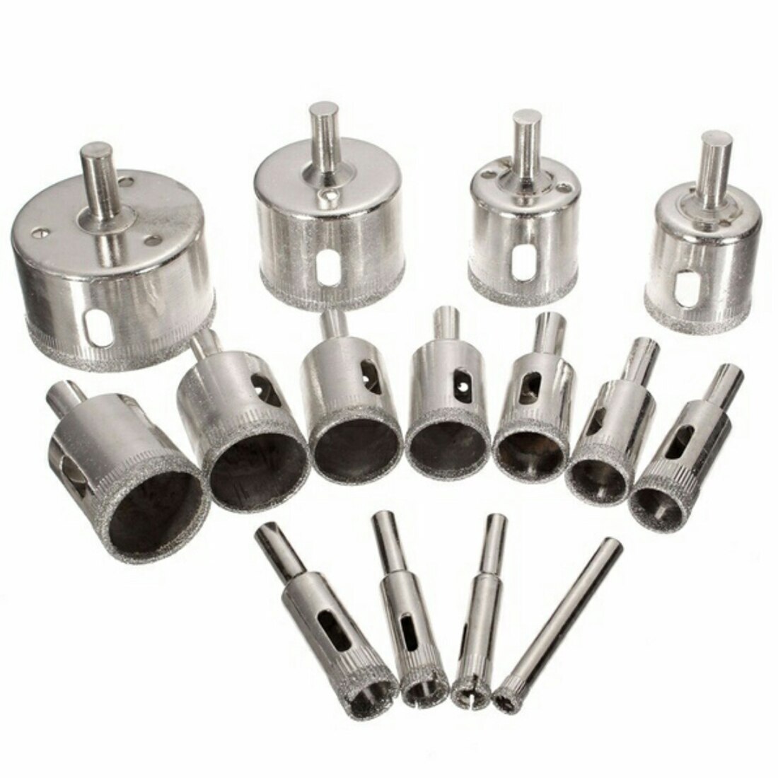 15 Pcs Diamant Boor Set Tegel Marmer Keramische Hole Saw Boren Bits Voor Power Tools 6 Mm -50 Mm