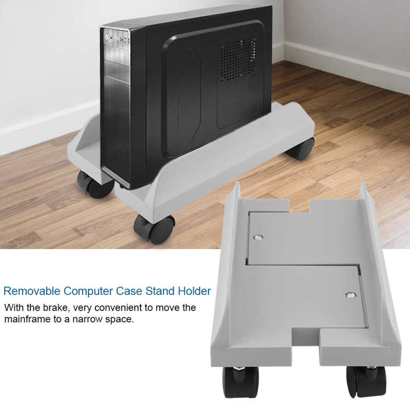 Mobile Adjustable Computer Towers Holder Computer Case CPU Stand Cart with Braking Lock Wheels Stand For PC Computer Cases