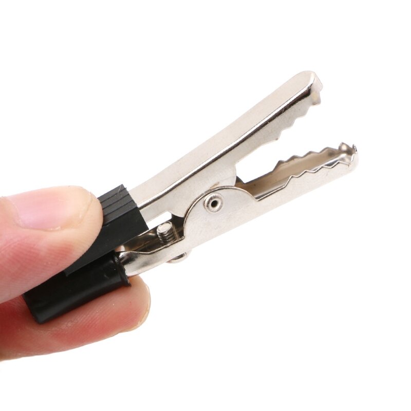 10X Insulated Crocodile Clips Plastic Handle Cable Lead Testing Alligator Clamps