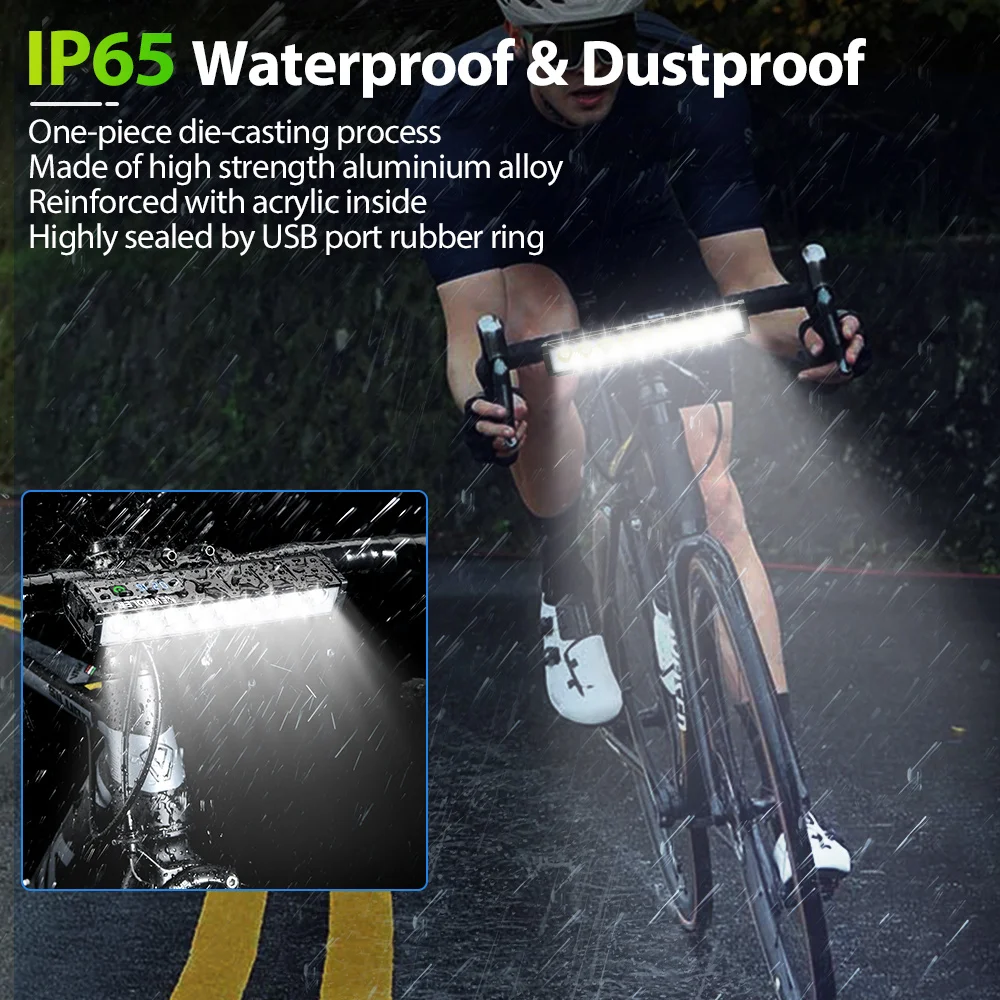 10000 mah cykellygte 17 led front dobbelt beslag powerbank mtb mountainbike lampe cykelforlygte cykeltilbehør