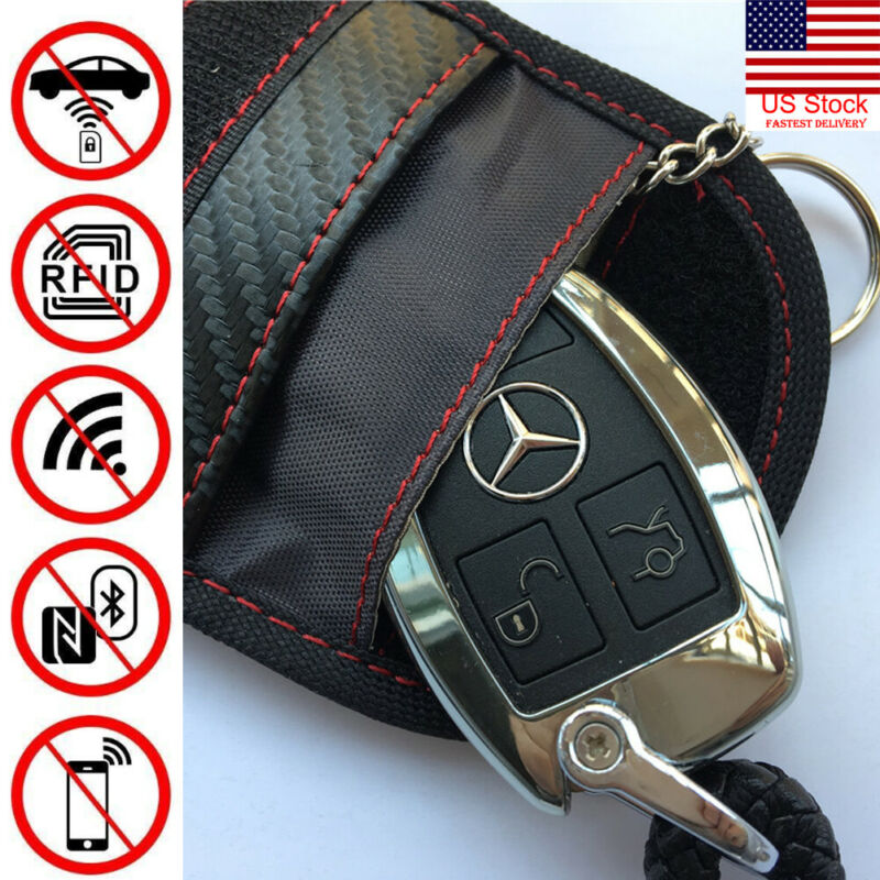 Hirign-funda de llave de entrada sin llave antirrobo para coche, billetera para llaves con bloqueo de radiación de señal RFID, Farady Bag, antirrobo