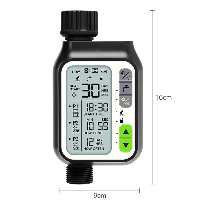 Timing Intelligent Irrigation Controller Rain Sensor Large Screen Automatic Watering Device Garden Balcony LED Watering Device