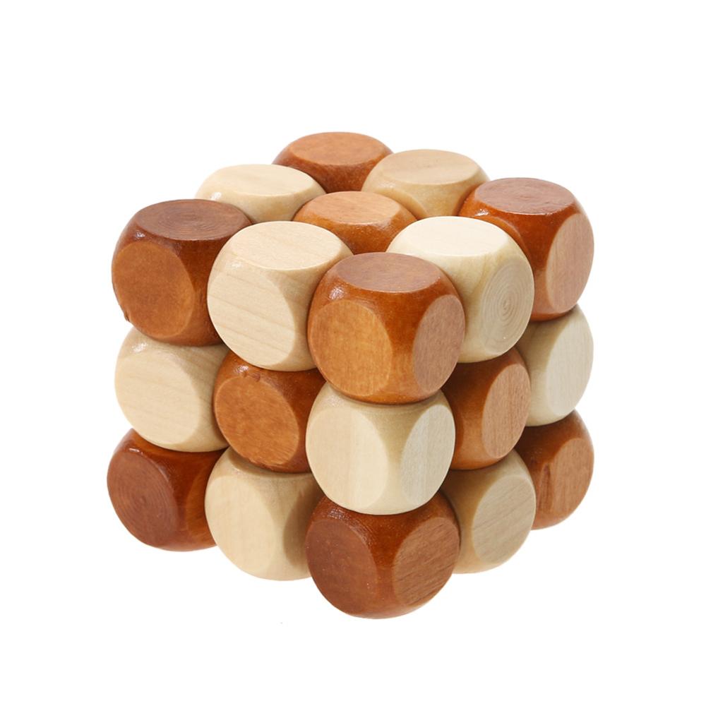 FAI DA TE 3D Giocattoli di Puzzle Di Legno Kong Ming Blocco Luban Giocattoli di Montaggio della Sfera del Cubo Sfida IQ Cervello Giocattoli di Legno Giochi per Bambini giocattoli di formazione