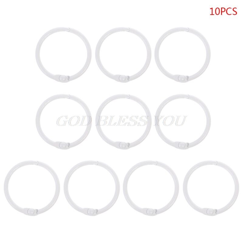 10PCS Metal Loose Leaf Binder Ring Book Hoops DIY Albums School Office Supplies Craft Binding Book Hoops: W