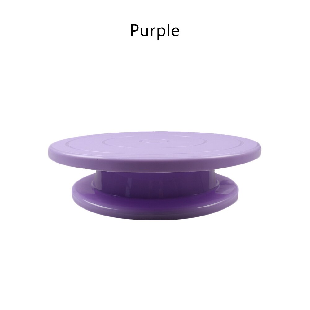 DIY Pan Baking Tool Plastic Cake Plate Turntable Rotating Anti-skid Round Cake Stand Cake Decorating Rotary Table Kitchen: Purple 