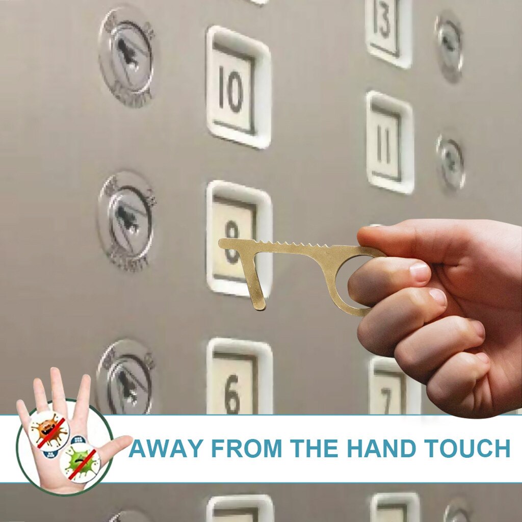 Protect Safe And Easy Way To Avoide Germs-contactless Safety Isolation Brass Key Elevator Button Door Handles Clean-key Opener