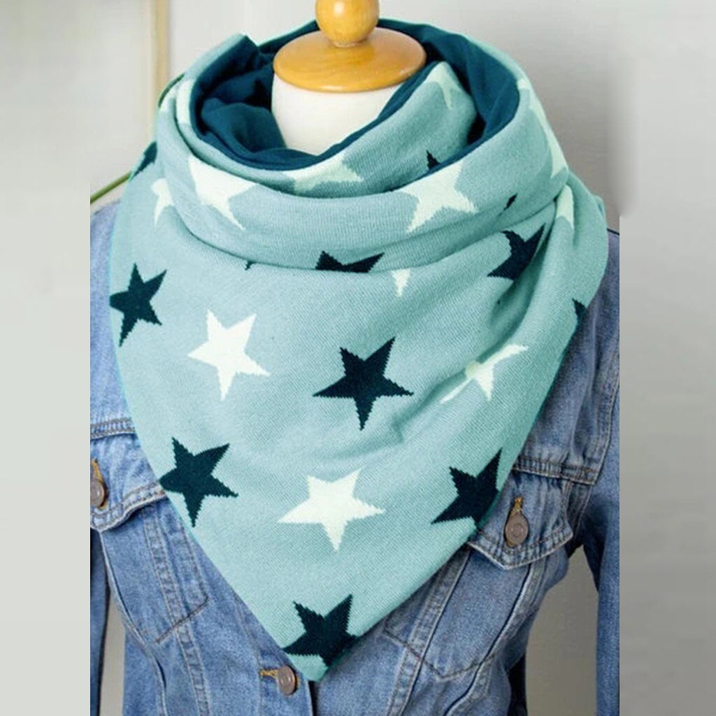 Warm Bandana Foulard Brand Scarf Women Star Plaid Winter Scarf Cashmere Scarves Lady Pashmina Shawl Wrap Neck: G
