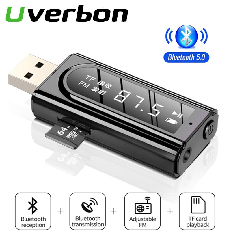 Bluetooth vastaanotin lähetinsovitin usb bluetooth  fm 6 in 1 -reseptori autotietokoneelle tv aux audio vastaanotin usb-sovitin