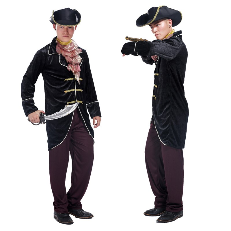 Traje de Cosplay de lujo para Halloween, disfraz de pirata, disfraz de adulto, hombre, Piratas del Caribe, Capitán Jack, disfraces de Sparrow