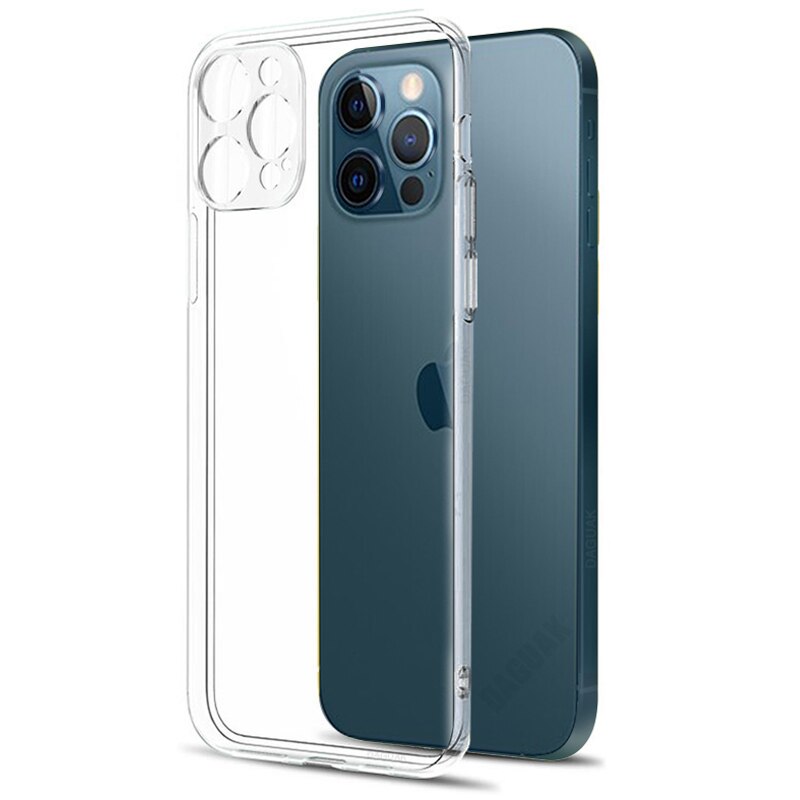 Funda protectora de silicona para iPhone, funda trasera transparente a prueba de golpes para iPhone 11 12 Pro Max 6 7 8 XS MAX X XR: For iPhone 12