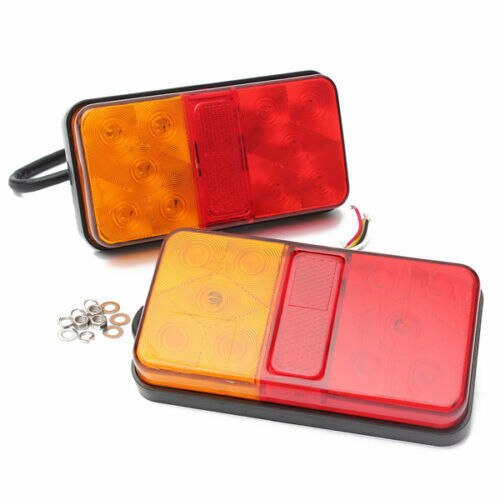 Par 12v bagstop 10 led lygter baglygte blinklygte trailer lastbil varevogn lastbil