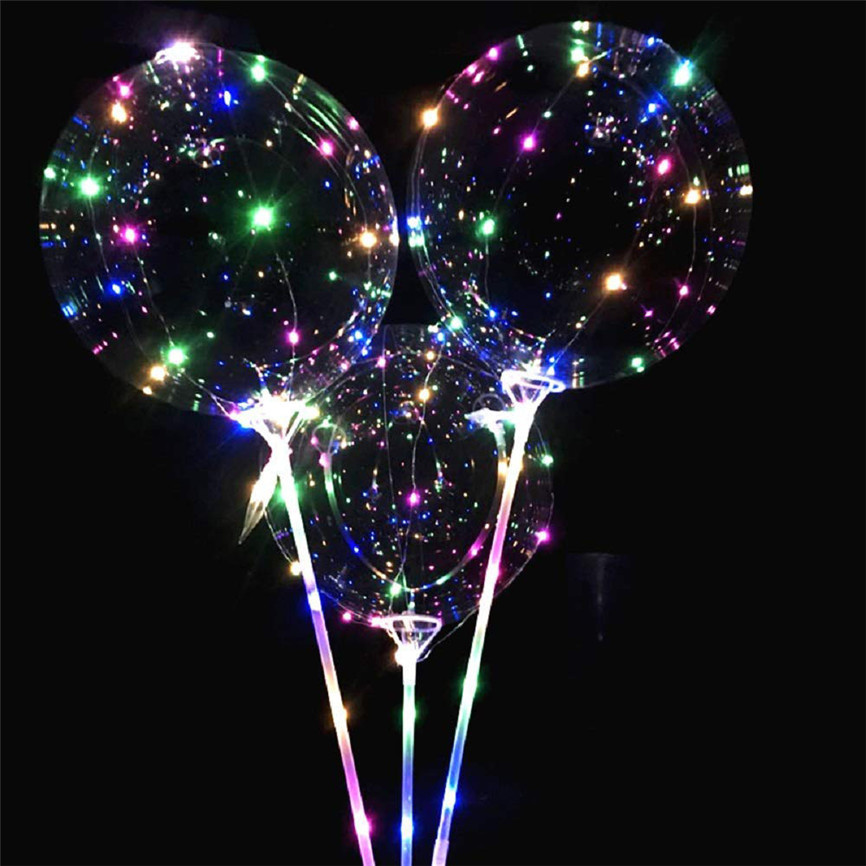 Herbruikbare Lichtgevende LED Ballon Transparante Ronde Bubble Decoratie Party Wedding LED Bubble Ballon Kerstcadeau + 2 xSticks November #3