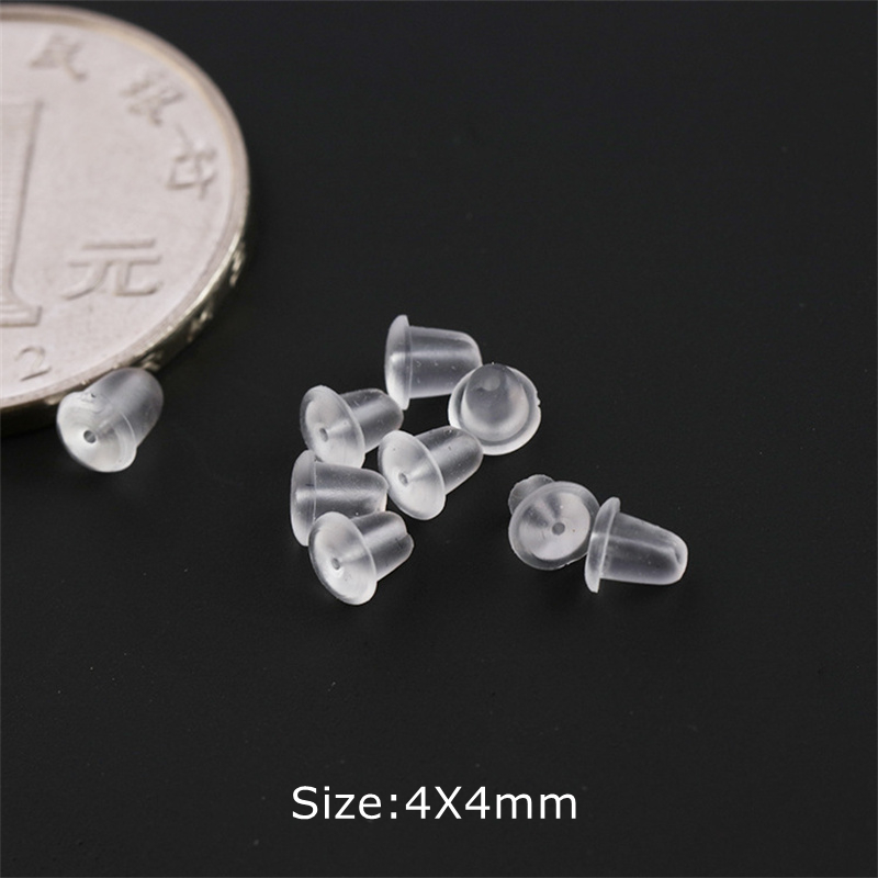 200/500 stücke klarer Pflaumen stecker weiche Silikon ohrringe zurück Sicherheits stecker für DIY Ohr stöpsel Ohrring zubehör für Schmuck: M / Weiß