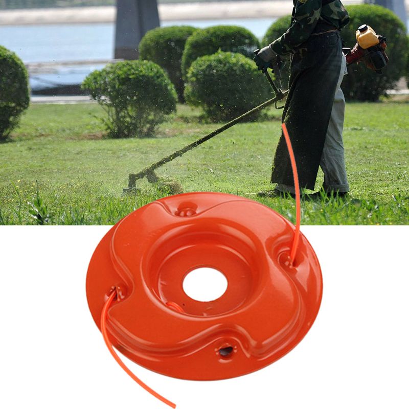 Universal Trimmer Head with 2 Lines String Brush Cutter Blade for Lawn Mower Garden Tools Replacement