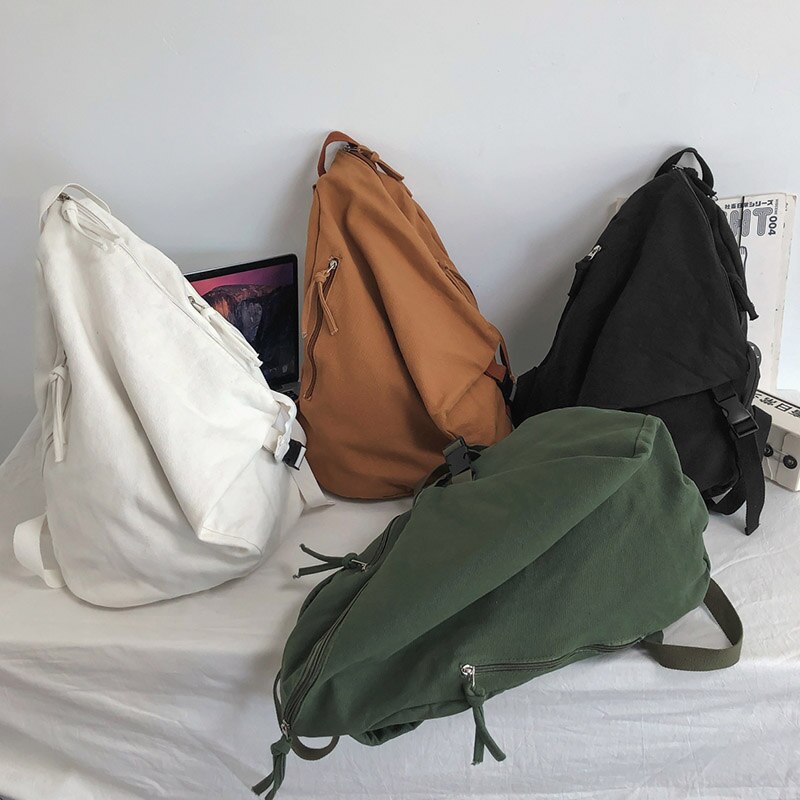 Unisex freizeit-reiserucksack, trendiger canvas-schulrucksack, einfarbig, schlichter schulrucksack, damen-tagesrucksack, mochila