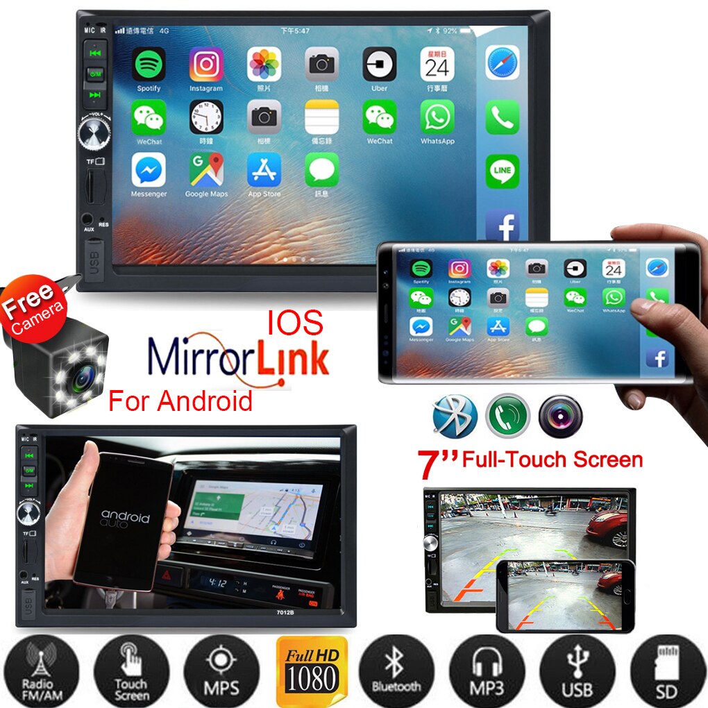 2 din Car Radio 7" HD Autoradio Multimedia Player 2DIN Touch Screen Auto audio Car Stereo MP5 Bluetooth USB TF FM Camera