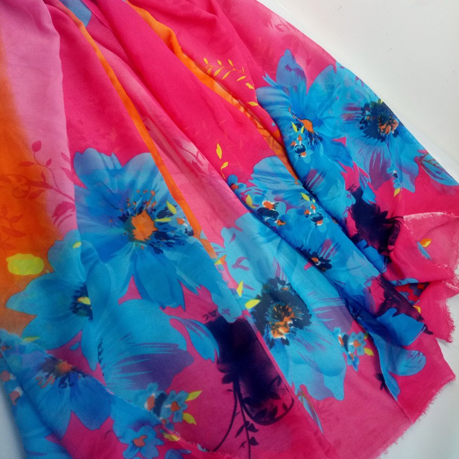 Tela de gasa para vestido en venta Material de artesanía de costura Floral