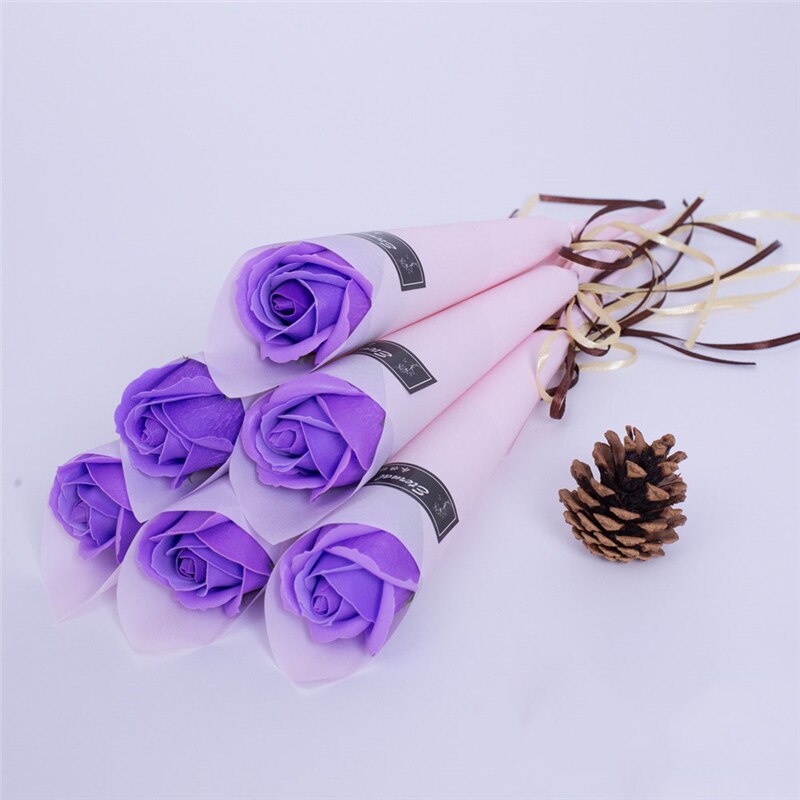 1pc romantiske kunstig såpe rose blomster bukett enkelt nellike for hjemmet bryllup dekor gjør det selv forsyninger valentinsdag: A7