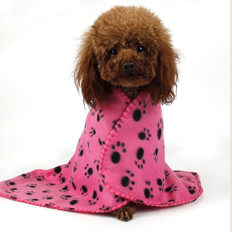 1 Uds., Manta de algodón para mascotas, alfombrilla para perros, alfombrilla para gatos pequeños con estampado de pata de perro, manta para perro, cama, gatito, algodón, Gris, Rosa, oferta