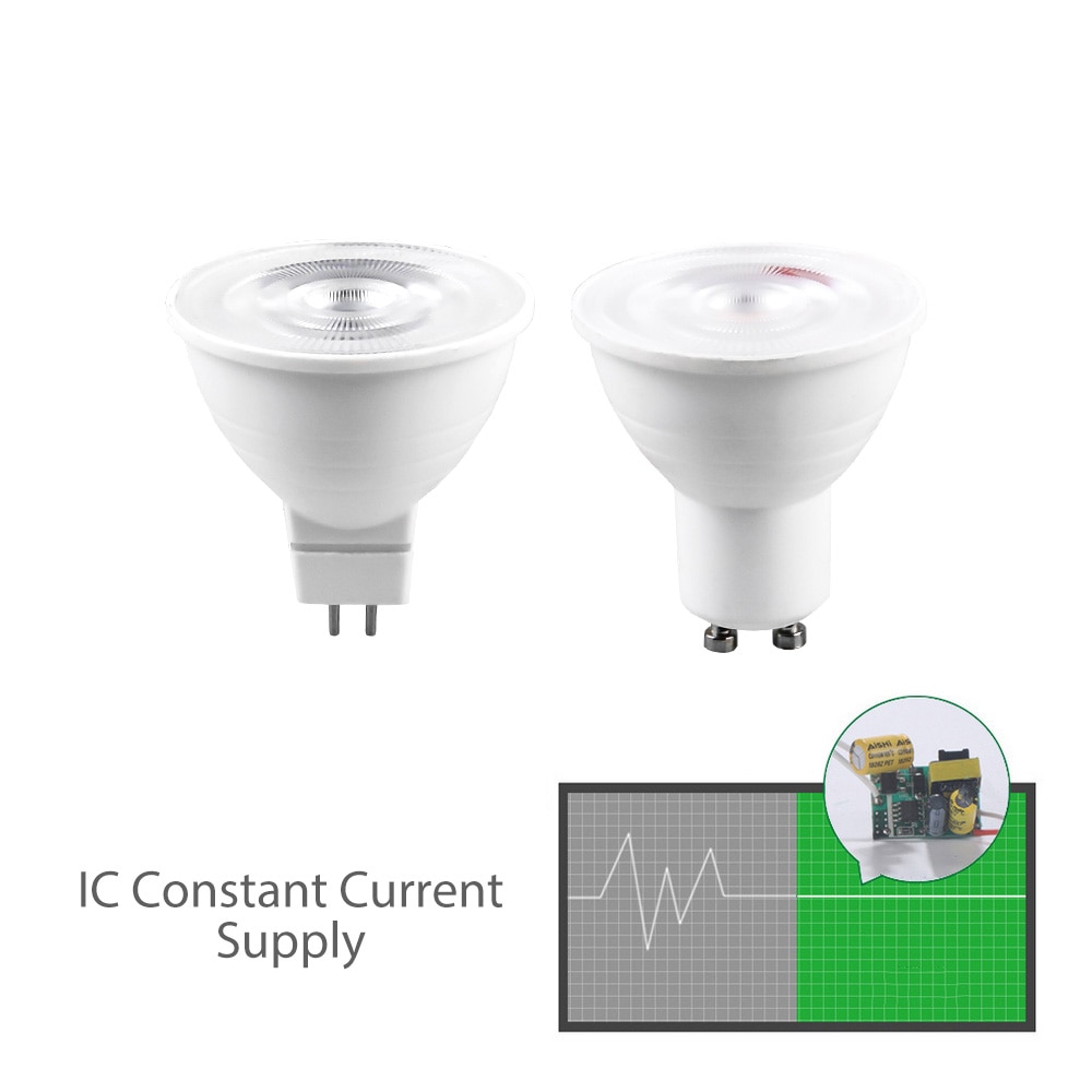 Bombilla LED GU10, 6W, 12V, 85-265V, MR16, 12V, foco blanco frío Natural, Bombillas lámpara de 24 grados, foco para casa e interior