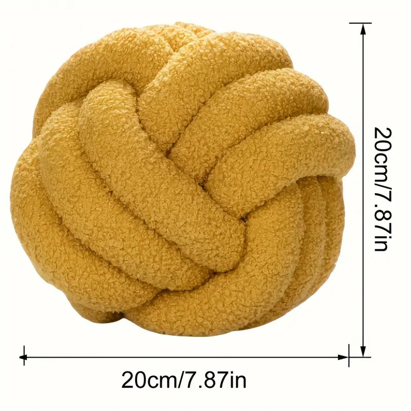 Oreiller de boule nouée indéformable, oreiller en peluche, tissé à la main, respectueux de l'environnement, décoration de la maison, lancer dans le dos