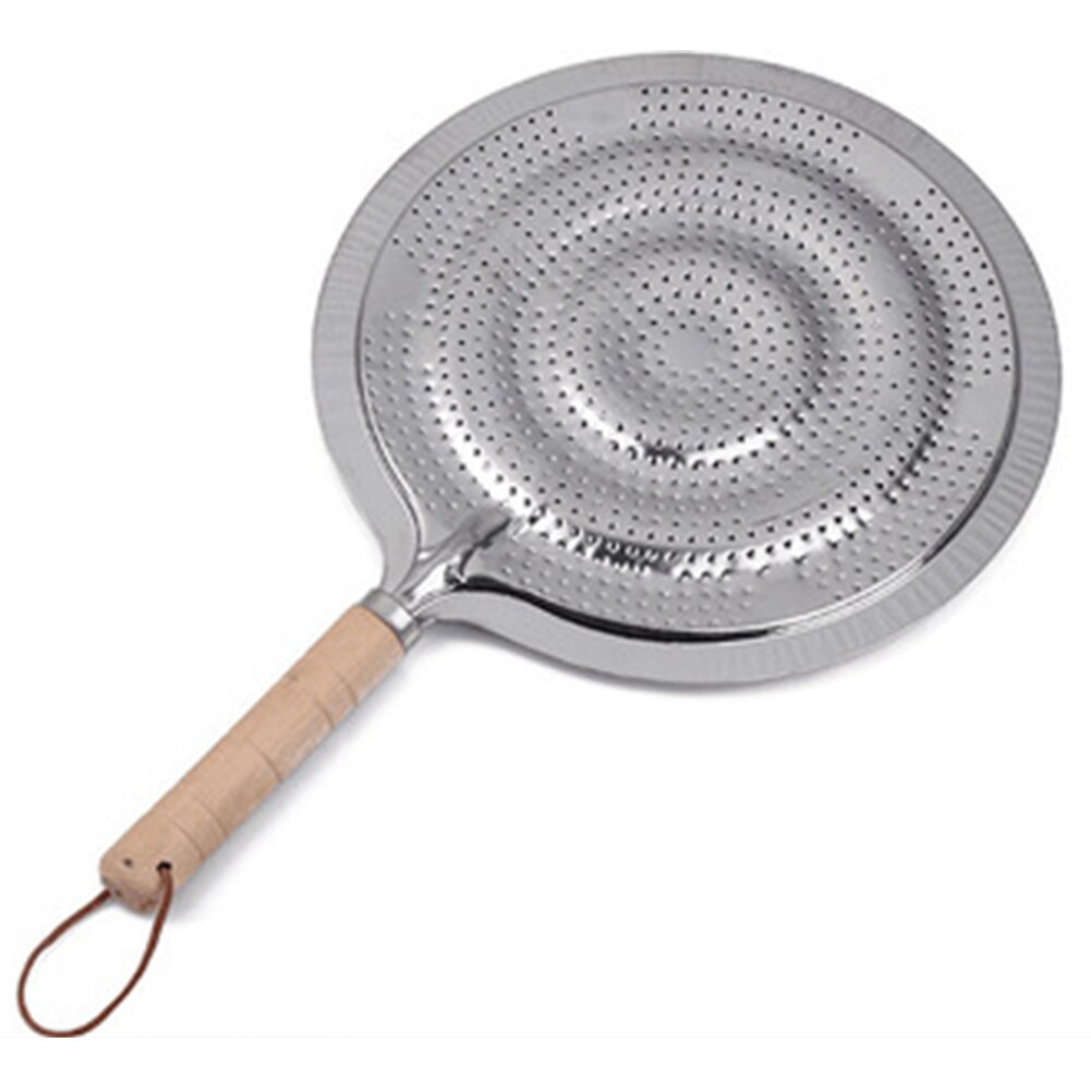Metalli kaasu/sähkö/induktioliedelle kotitaloustarvike keittolevy liesi pannu lämmönhajotin 21cm puinen kahva keittiövälineet