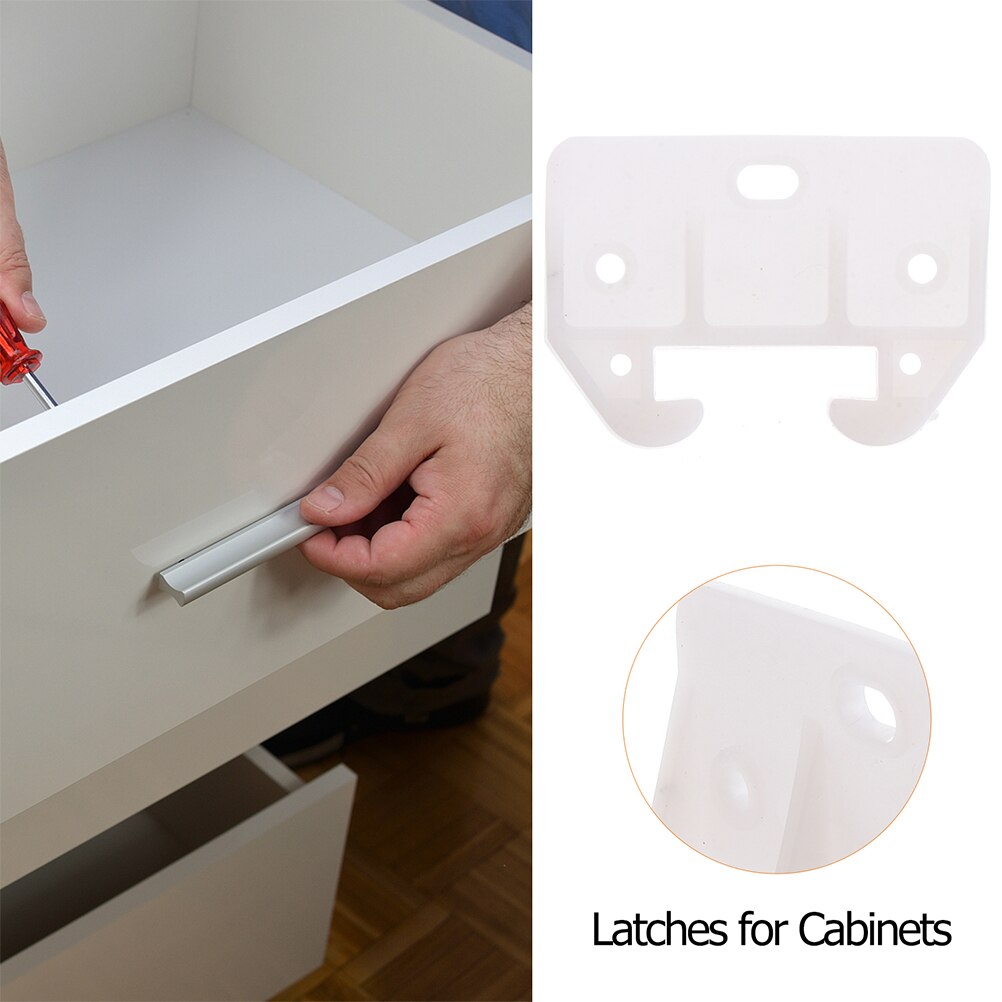 20pcs Drawer Rail Slides White Track Guides Furniture Slides Latches for Drawer Systems
