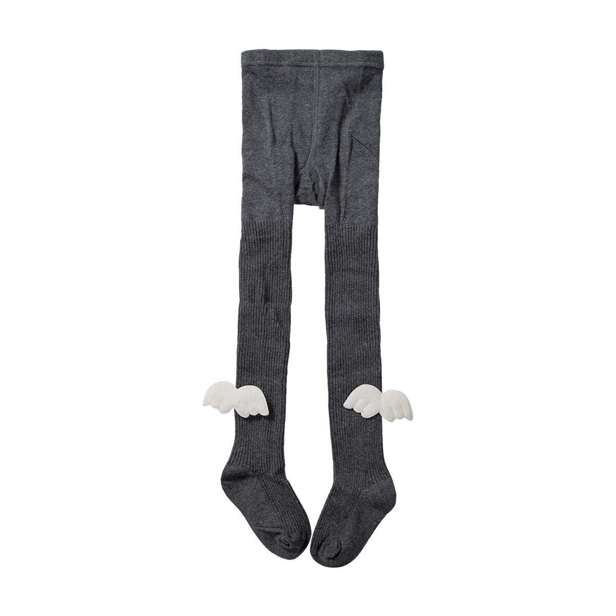 Toddler Baby Kids Soft Cotton Angel Wings Pantyhose Tights Hosiery Winter Warm Stockings Children Girl Tights: Dark Grey / 4-6Y