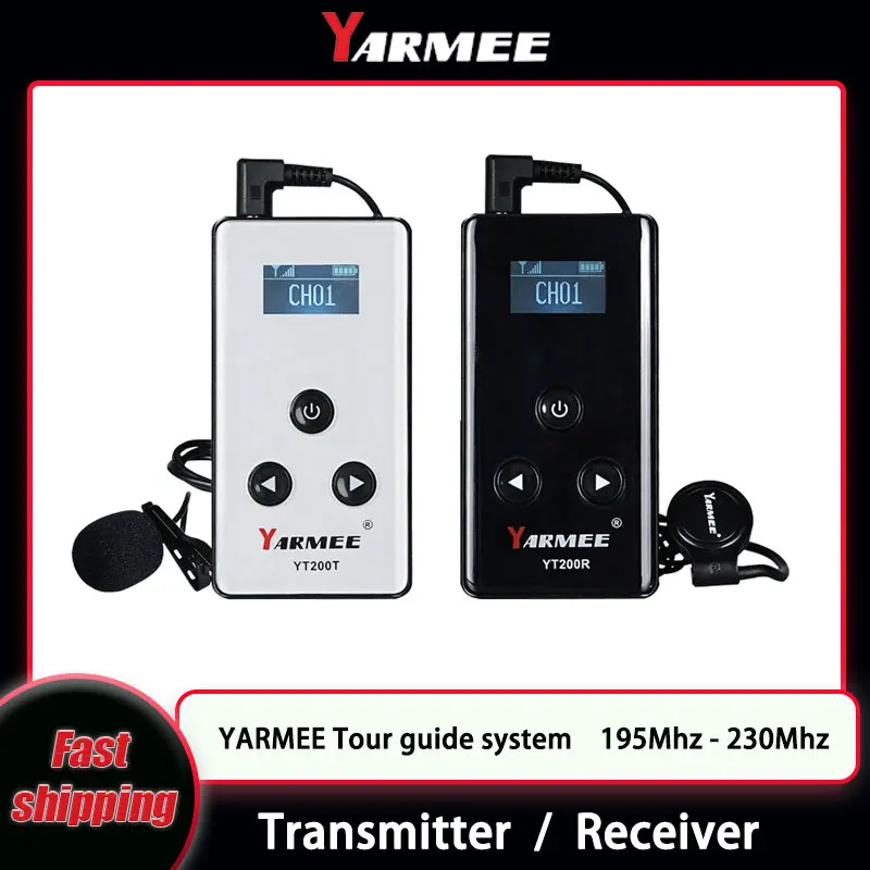 Yarmee sistema de guia turístico de áudio sem fio, transmissor receptor de alto-falante para igreja, treinamento de viagem, interpretação simultânea