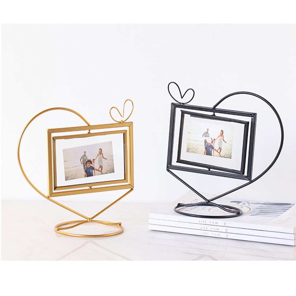 Geometrische Gouden Metalen Fotolijst Opslag Roterende Fotolijst Home Decor Decoraciones Para El Hogar Домашние Украшения