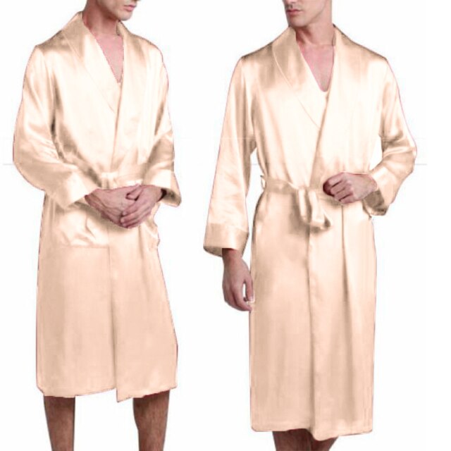 Nightgown Bathrobe Pajamas Sleepwear Nightwear Sleepwear Casual Silk Satin: Champagne