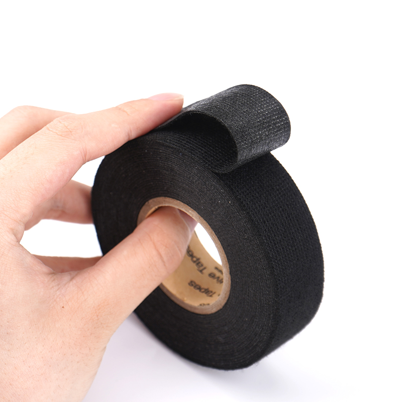 Elektrisk tape varmebestandig ledningstape selvklæbende stoftape vandtæt tape isolerende stoftape til biler 2 ruller