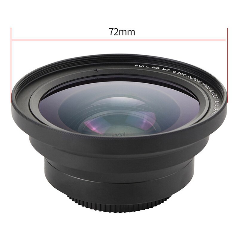 Cámara dedicada 4K Ultra gran angular lente, 37MM0.39X (UV72) gran angular + Macro lente dos en uno
