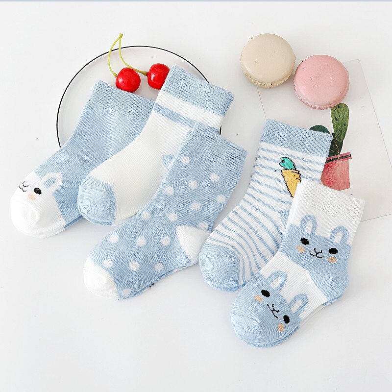 5 Pairs/lot Cute Cartoon Baby Boy Socks Winter Thicken Cotton Toddler Girl Socks Soft Animal Print Children Socks Infant Sock: 3 / 0-1years