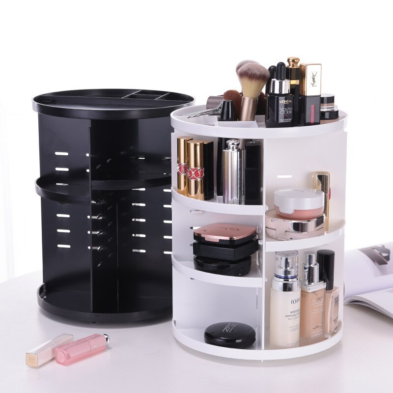 Multi Layer Makeup Storage Rack 360 Degree Rotating Cosmetic Organizer Desktop Makeup Display Stand Storage Box