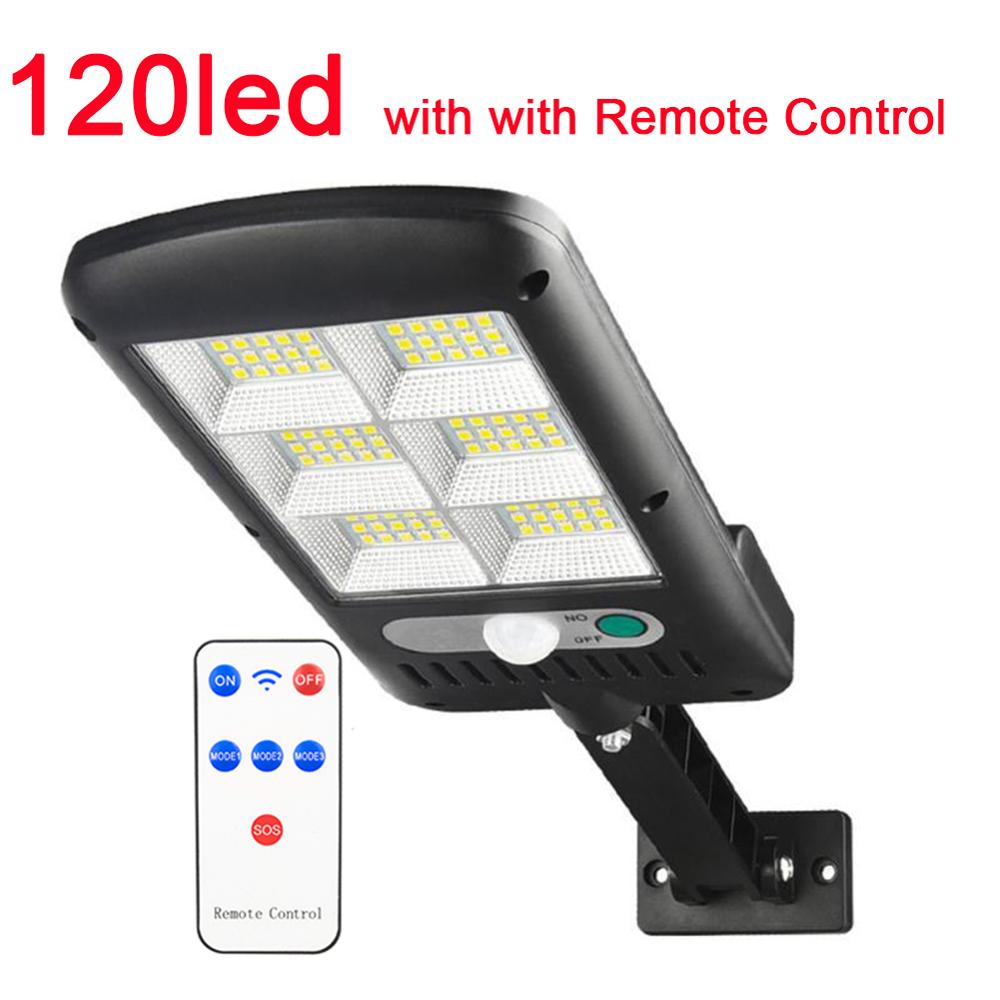 60/120/213 led Outdoor Solar Lamp Motion Sensor Wall Light Waterproof Garden Street Lamp Sunlight Powered Garden street light: 120led  with RC