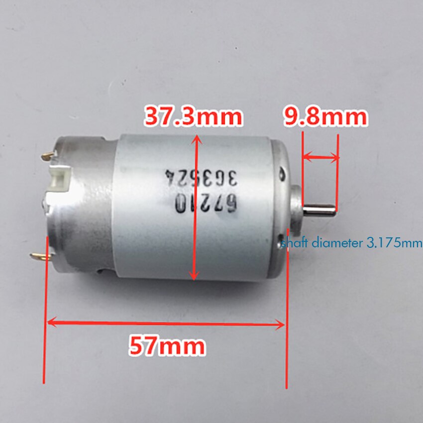 550 Motor DC12V 60W 19000 rpm High Power DC Motor Forward and Reverse Motor with Cooling Fan, Shaft Diameter 3.175mm, M3 Hole