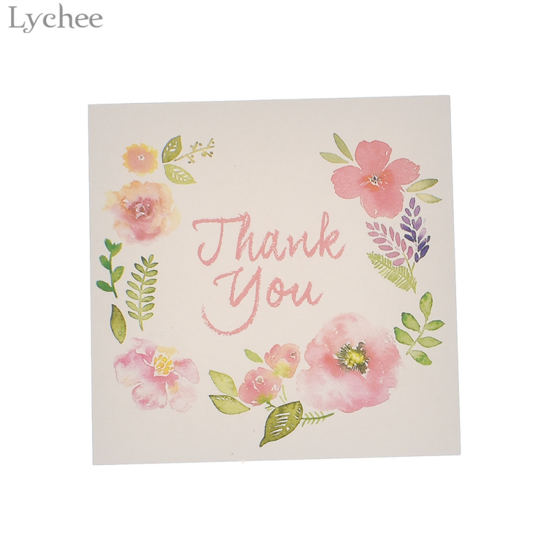 Lychee Leven 50 Stuks Dank U En Bloemen Scrapbook Papieren Kaart Uitnodigingen Laat Bericht Kaarten Wenskaart Diy Home Decoratie