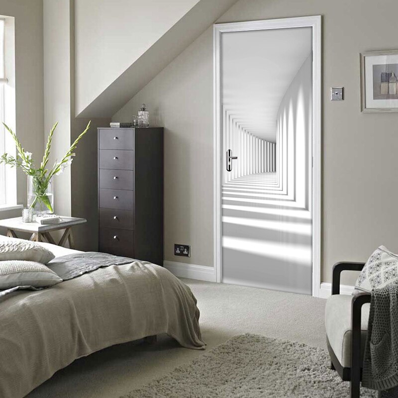 Modern 3D Spatial Expansion Stickers For Home Doors Living Room Study Wallpaper PVC Self-Adhesive Waterproof Stickers