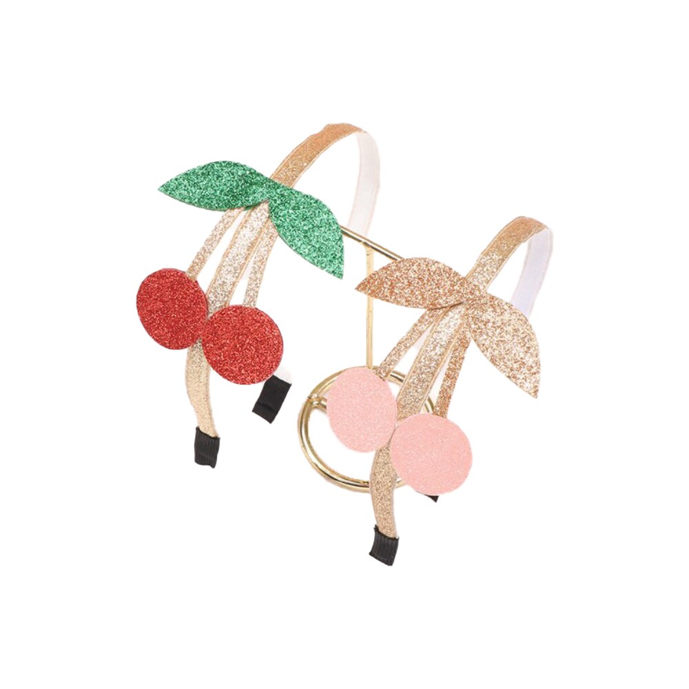 Fascia per capelli per bambini con paillettes lucide Love Cherry Heart fascia BB accessori per capelli per feste fascia per capelli per ragazza