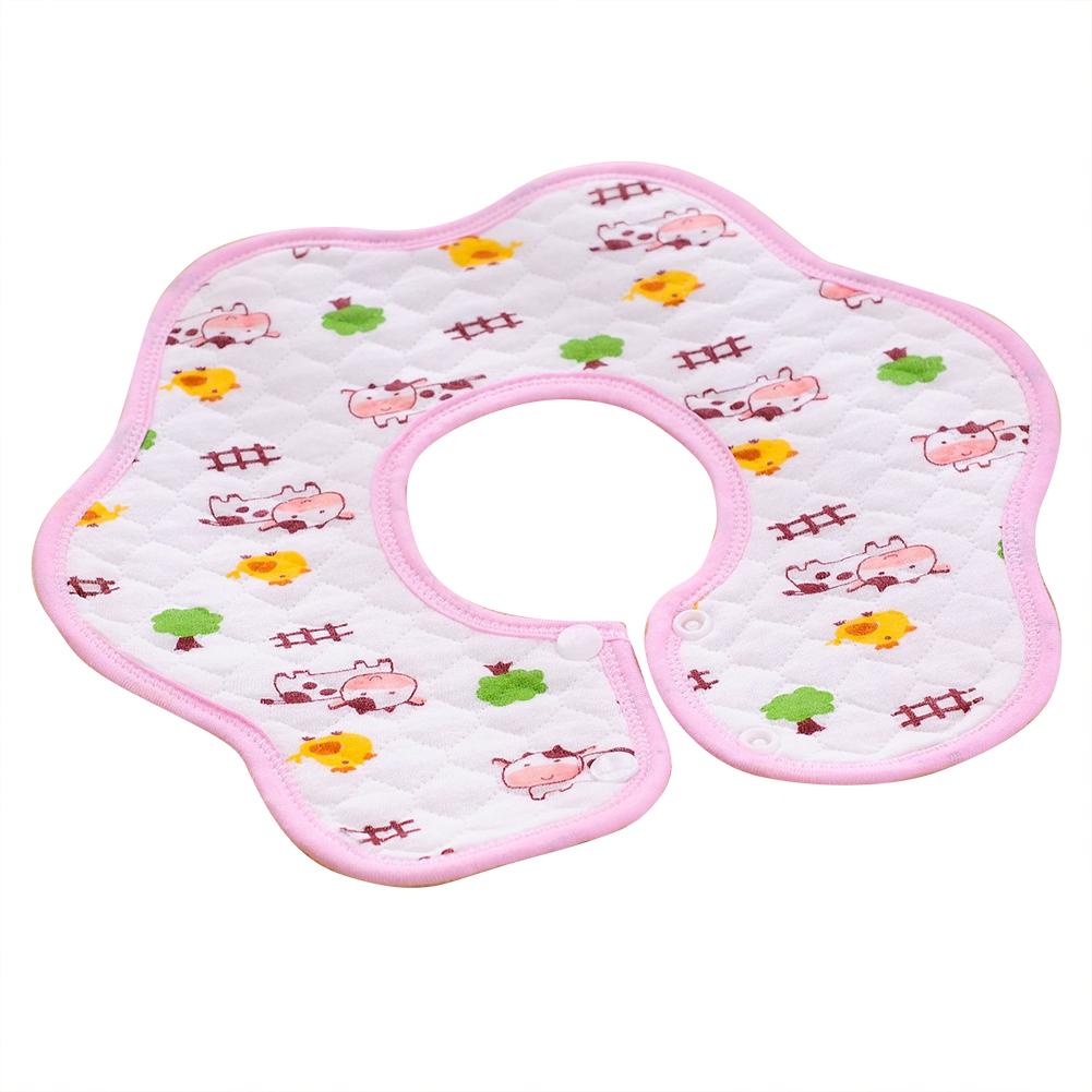 Duurzame baby monddoek waterdichte baby slab 360 graden draaibaar bloemenpatroon slab zacht en ademend winddicht en warm: D