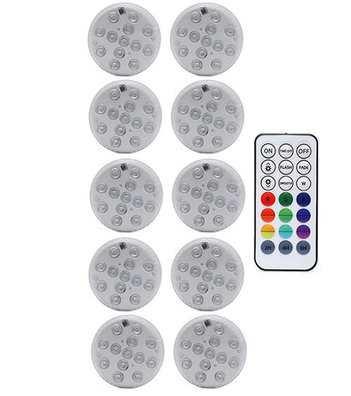 13 Led Rgb Submersible Licht Rf Afstandsbediening 16 Kleuren Onderwater Verlichting Zwembad Decoratieve Verlichting Met Magneet & Zuig cup