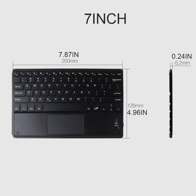 7/9/10 Inches Wireless Bluetooth Lightweight Keyboard with Touchpad Home Keypad