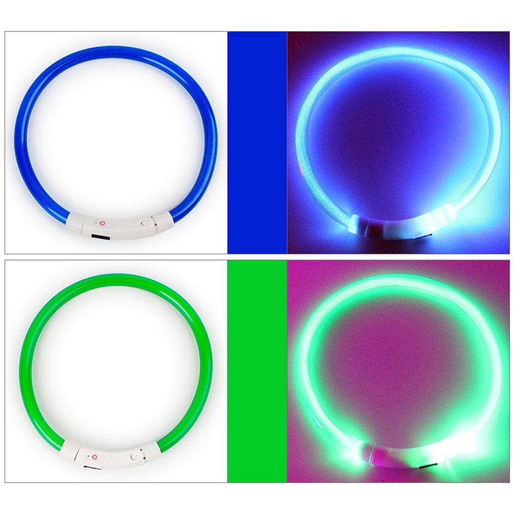 Led Night Flashing Luminous Fluorescent Dog Cats Collar Waterproof USB Charging Pet Puppy Neck Collar Home Garden Rechargeable